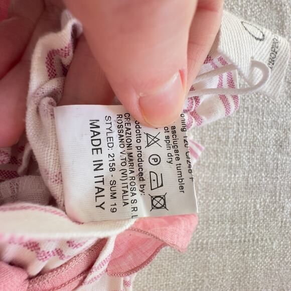 Opililai Pink & White Striped Linen Blend Peasant Pants 24mo - Picture 7 of 8